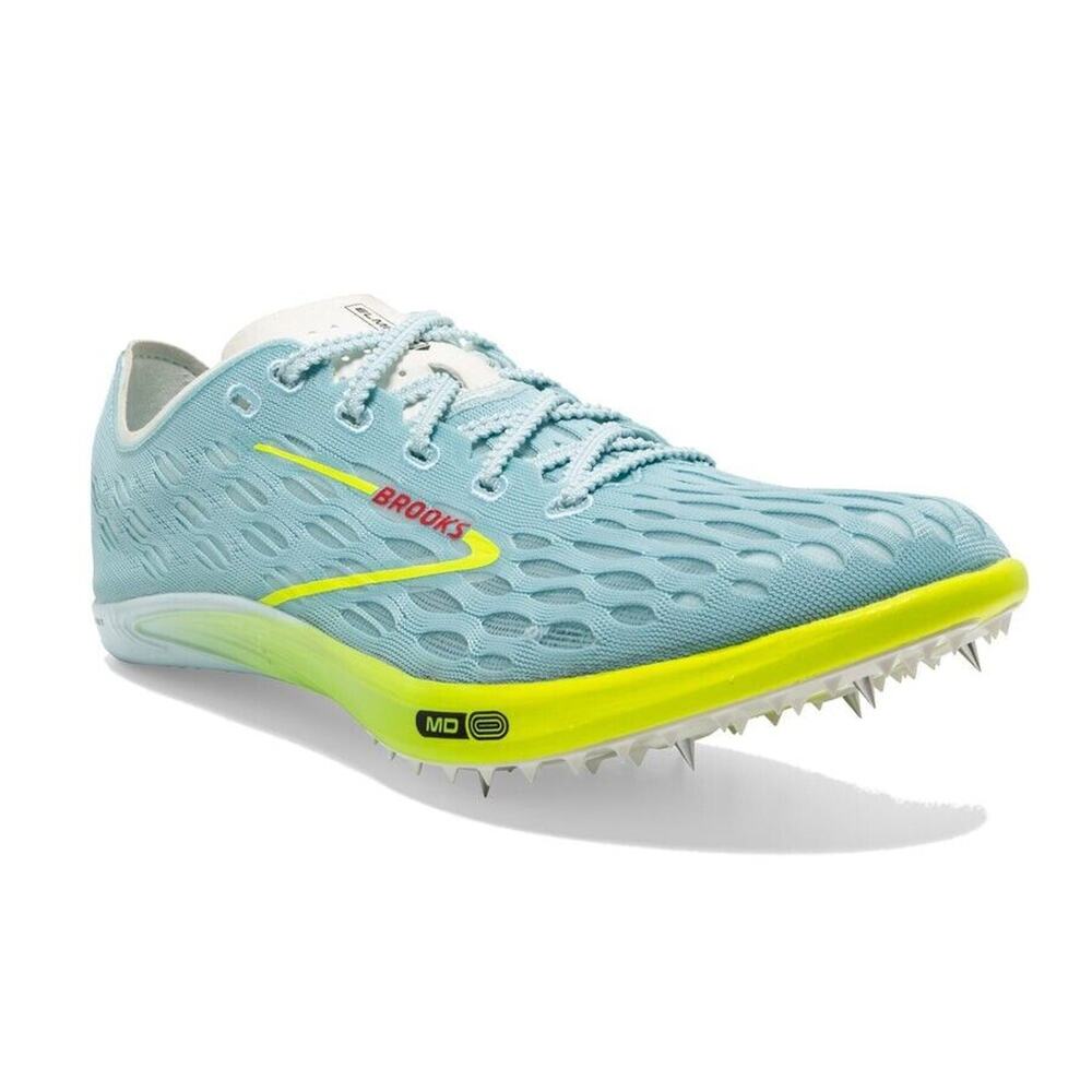 Brooks ELMN8 7 Unisex Running Shoes Blue Glow/Nightlife/Red Size 12